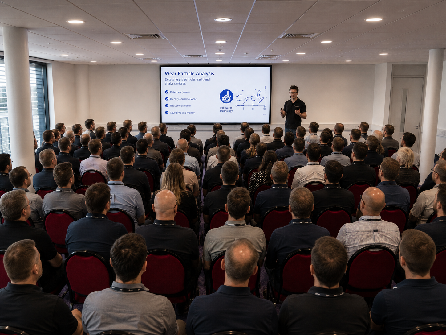 A packed reliability presentation in the lecture theatre