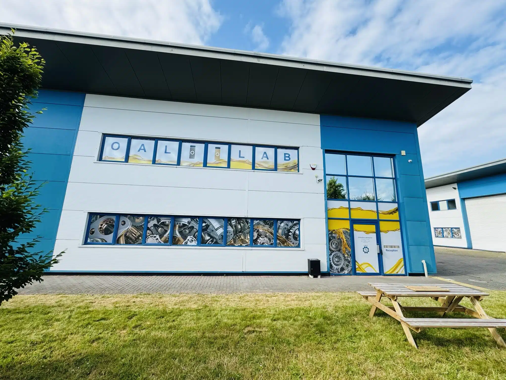 The Oil Analysis Laboratories building — home of the free lab tour